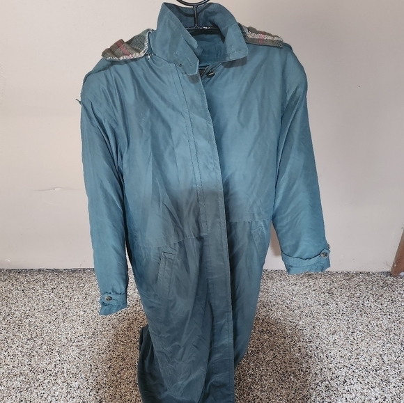 Eddie Bauer Long Zip Out Warm Wool Lined Hooded Nylon Winter Sz LT Trench Coat - Picture 1 of 12